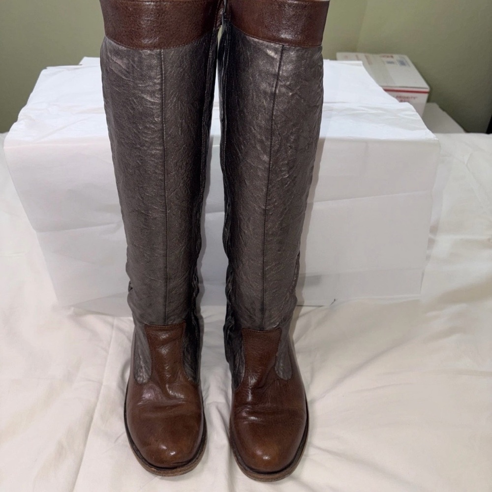 Calleen Cordero Brn/Bronze Studded Riding Boots Very lightly worn